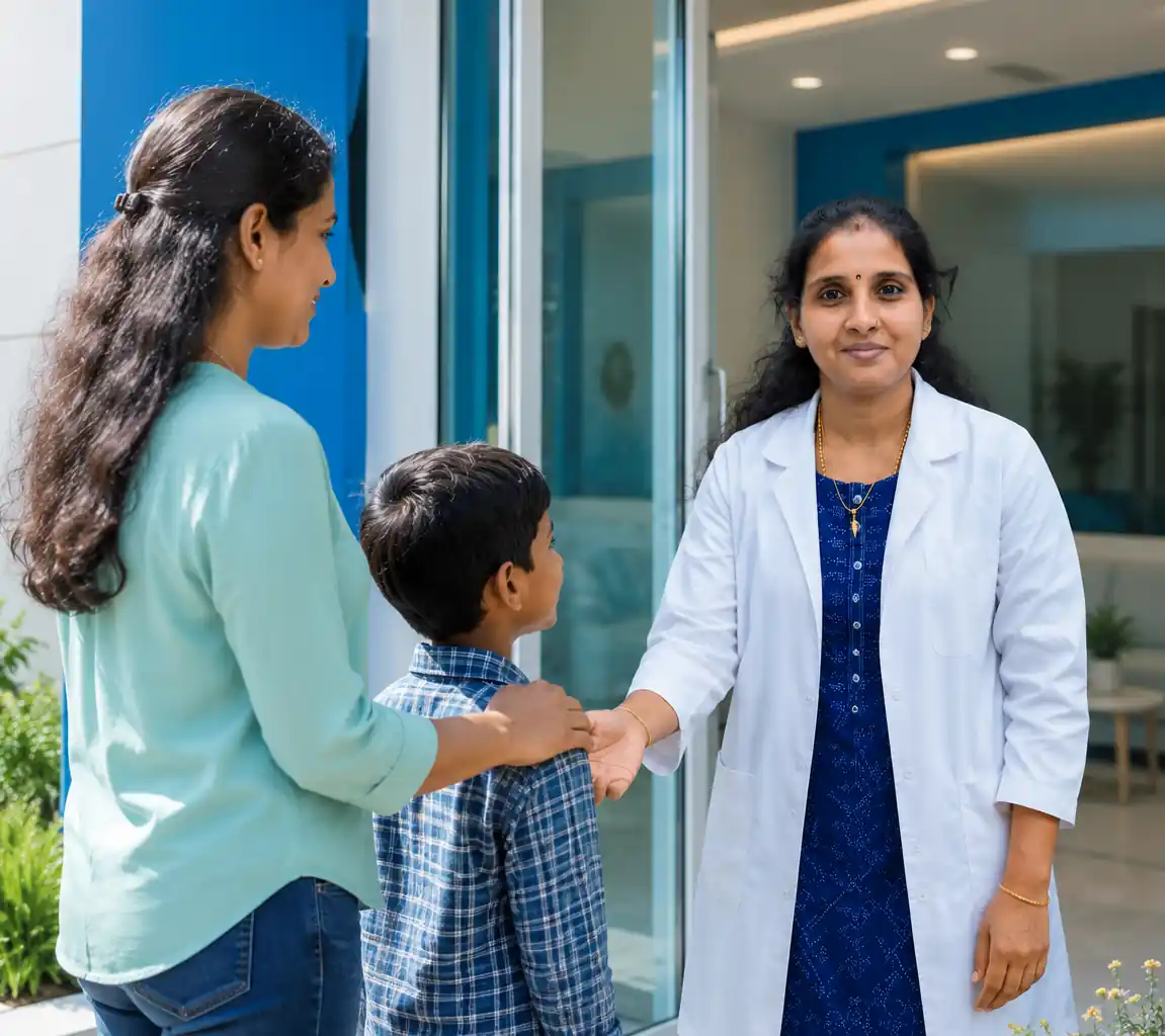 Child preparing for a dental appointment